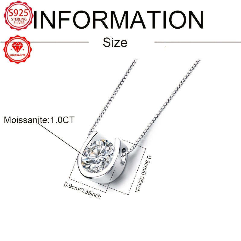 Women's Horseshoe Necklace — 1.0CT Moissanite Lucky Charm